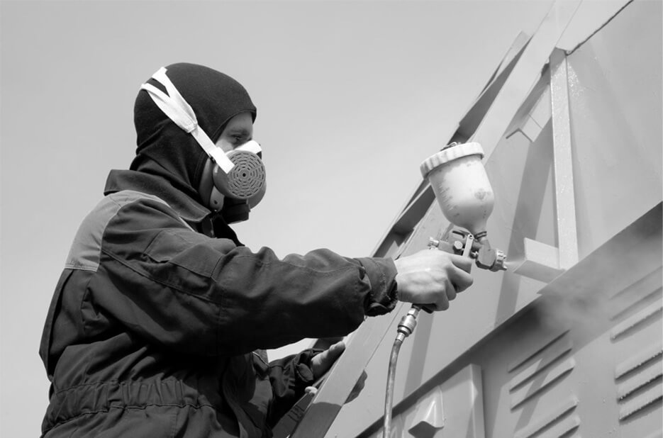 Sandblasting of exterior